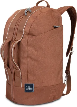 Skyway Luggage Rainier Compact Duffel Backpack, Eco-Friendly, Made of 100% rPET Travel Laptop Bag for Women & Men, Flight Approved Carry On Bag, 30L, Moab Red