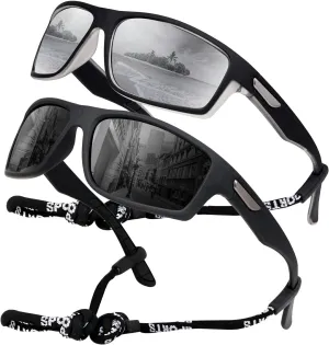 SKYWAY Polarized Sports Sunglasses for Men Women UV400 Wrap Around Sports Glasses for Running Cycling Baseball