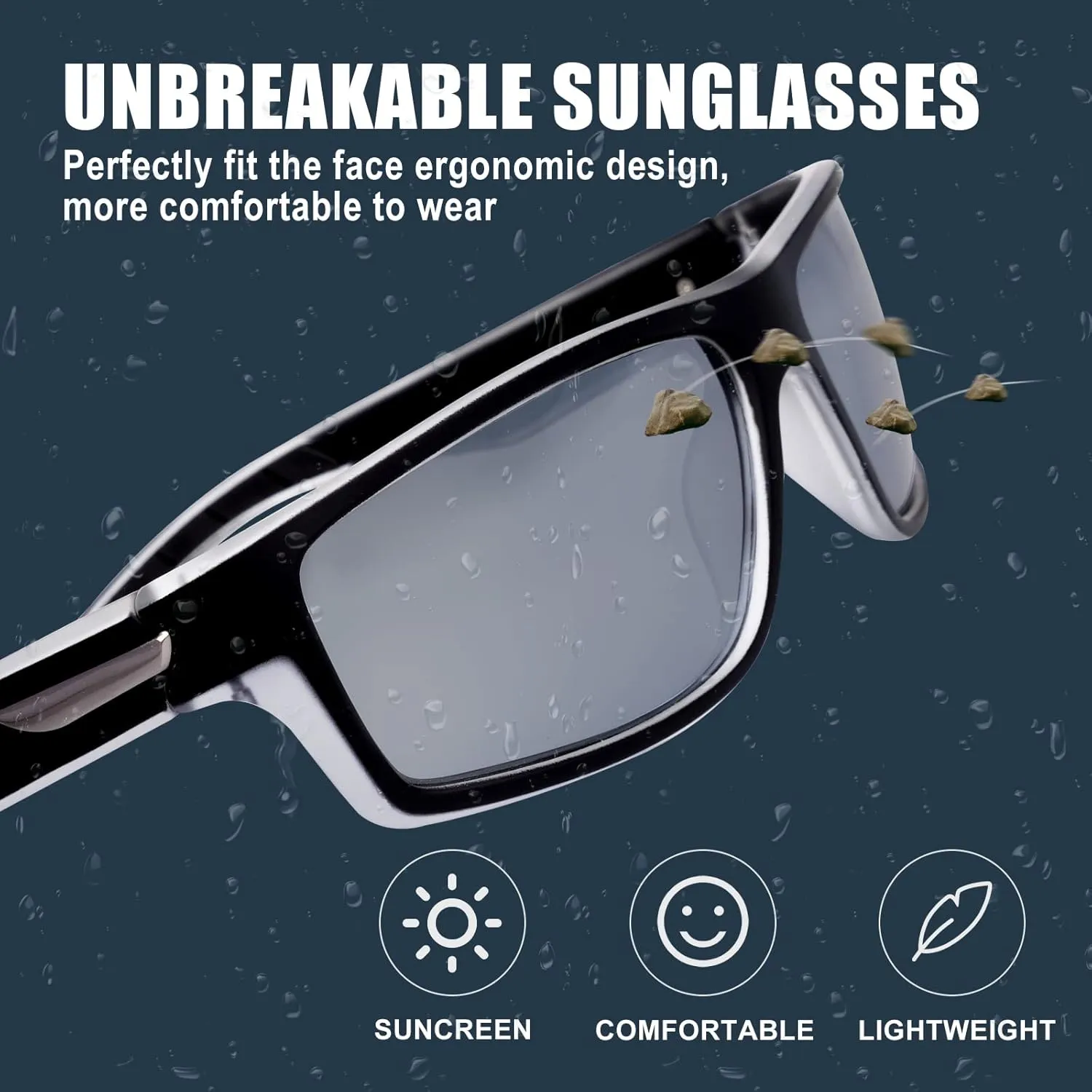 SKYWAY Polarized Sports Sunglasses for Men Women UV400 Wrap Around Sports Glasses for Running Cycling Baseball