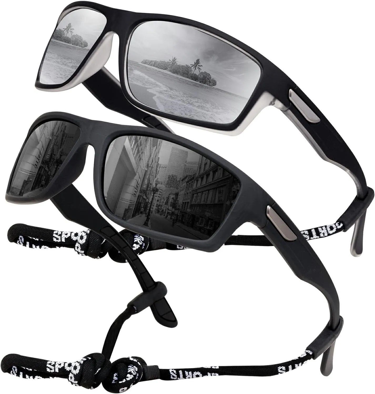 SKYWAY Polarized Sports Sunglasses for Men Women UV400 Wrap Around Sports Glasses for Running Cycling Baseball