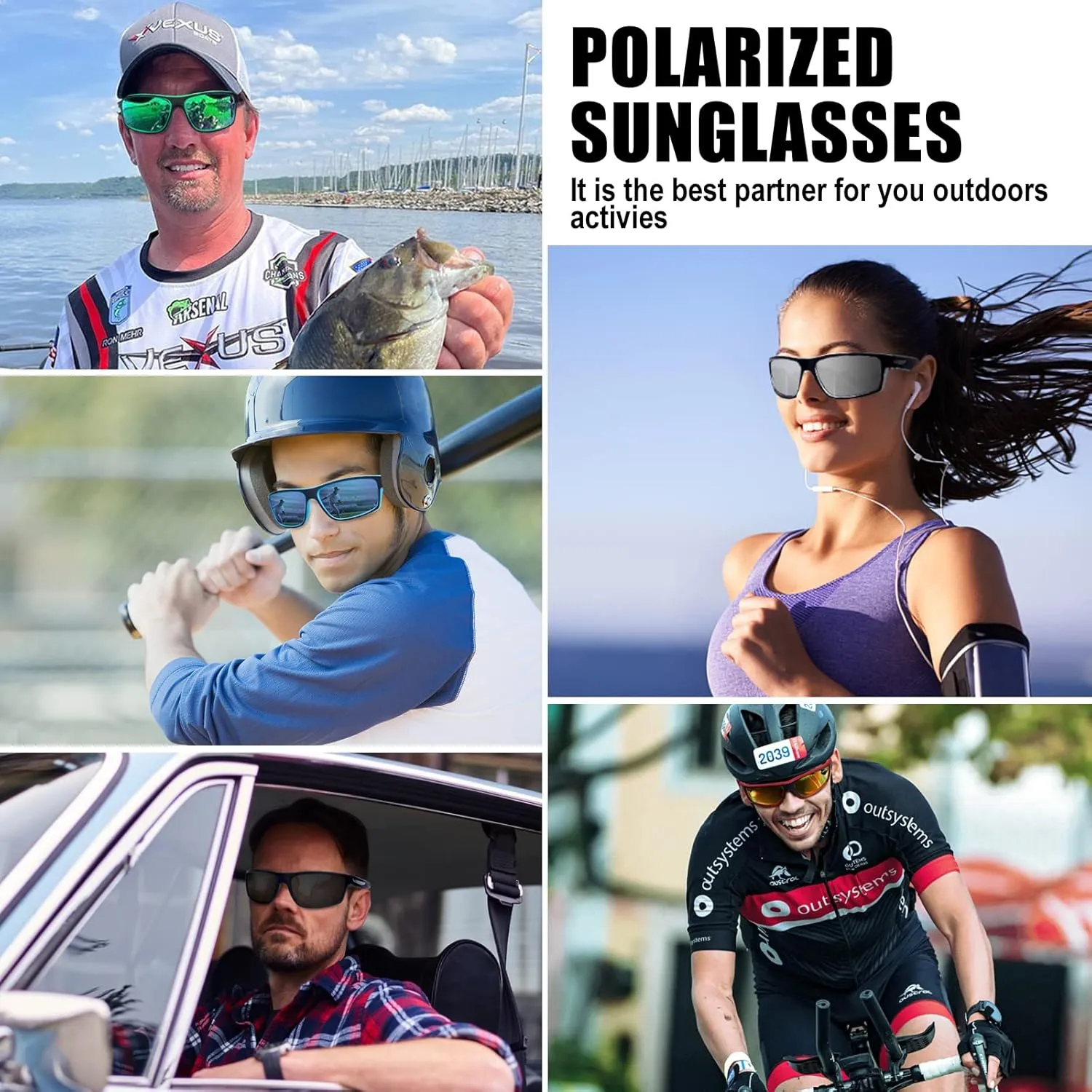 SKYWAY Polarized Sports Sunglasses for Men Women UV400 Wrap Around Sports Glasses for Running Cycling Baseball