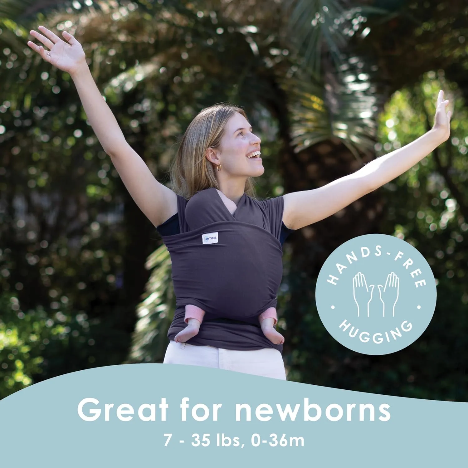 Sleepy Wrap Stretchy Ergonomic Baby Carrier Sling for Newborns to Toddlers - Hands-Free Lightweight Baby Wrap 7-35 lbs (Navy Blue)