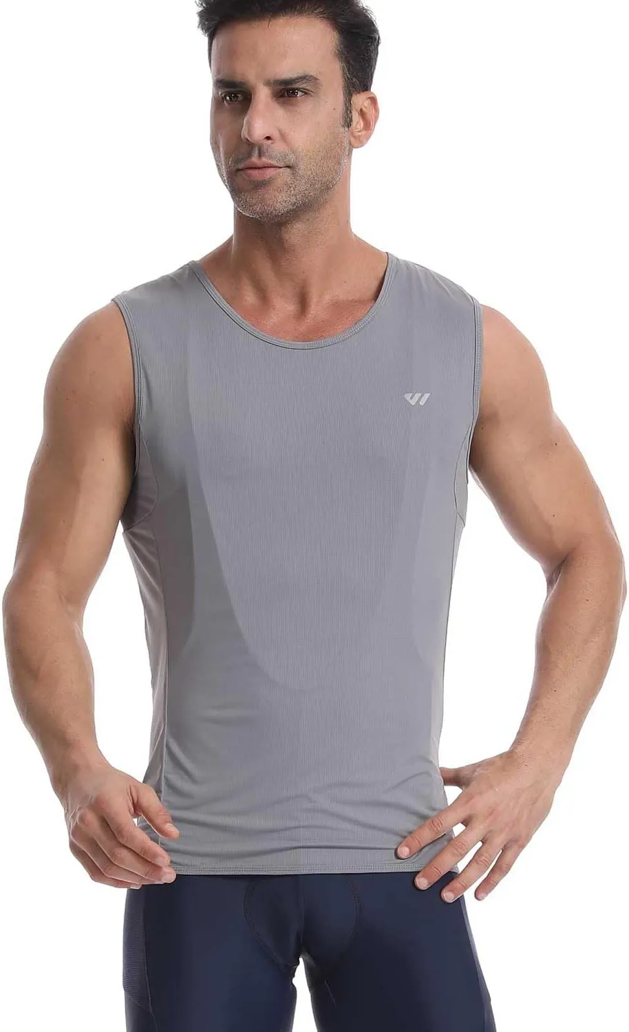 Sleeveless Cycling Jersey Men, Biking Base Layer Breathable and Lightweight with Back Pocket Sports Vest