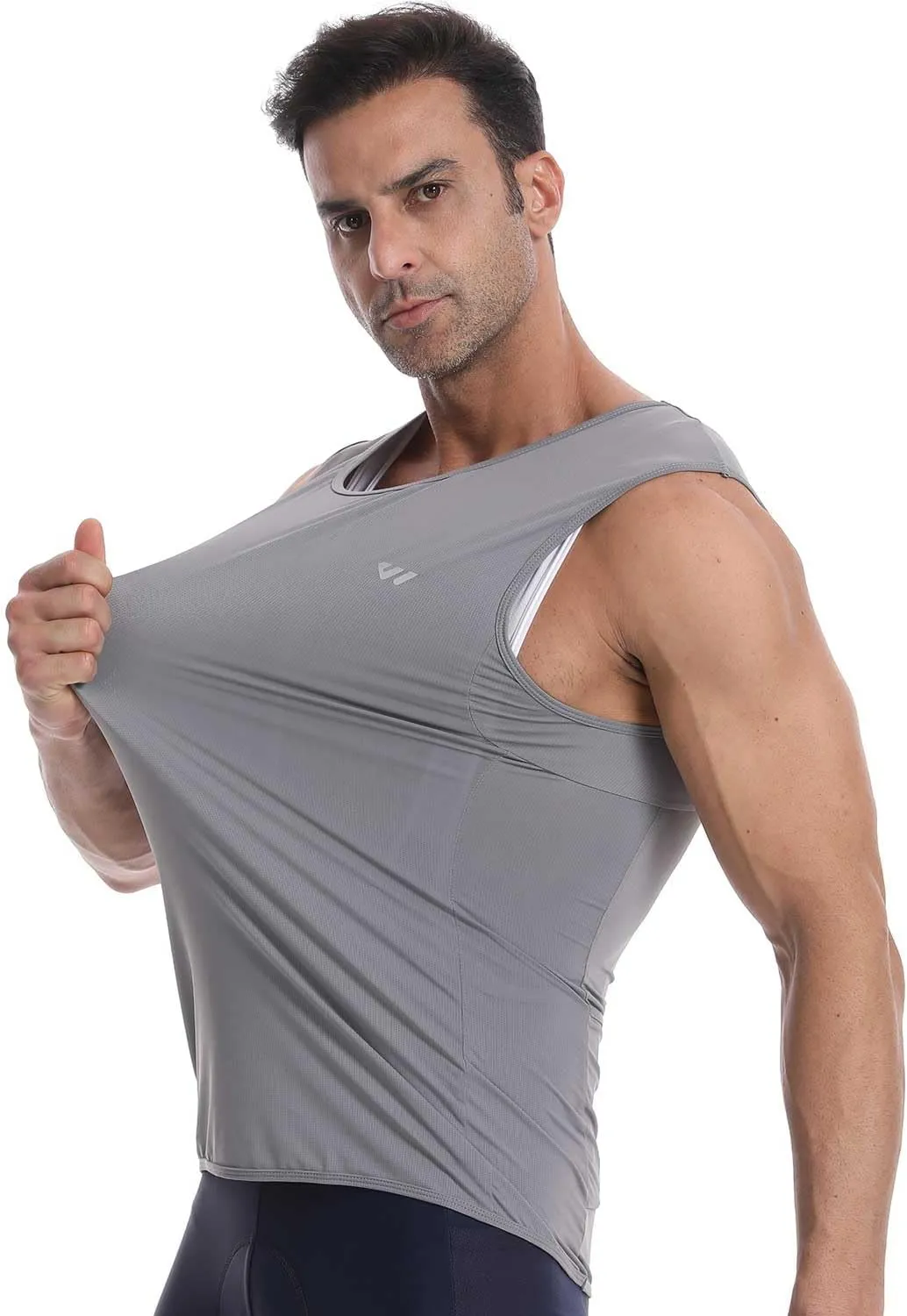 Sleeveless Cycling Jersey Men, Biking Base Layer Breathable and Lightweight with Back Pocket Sports Vest