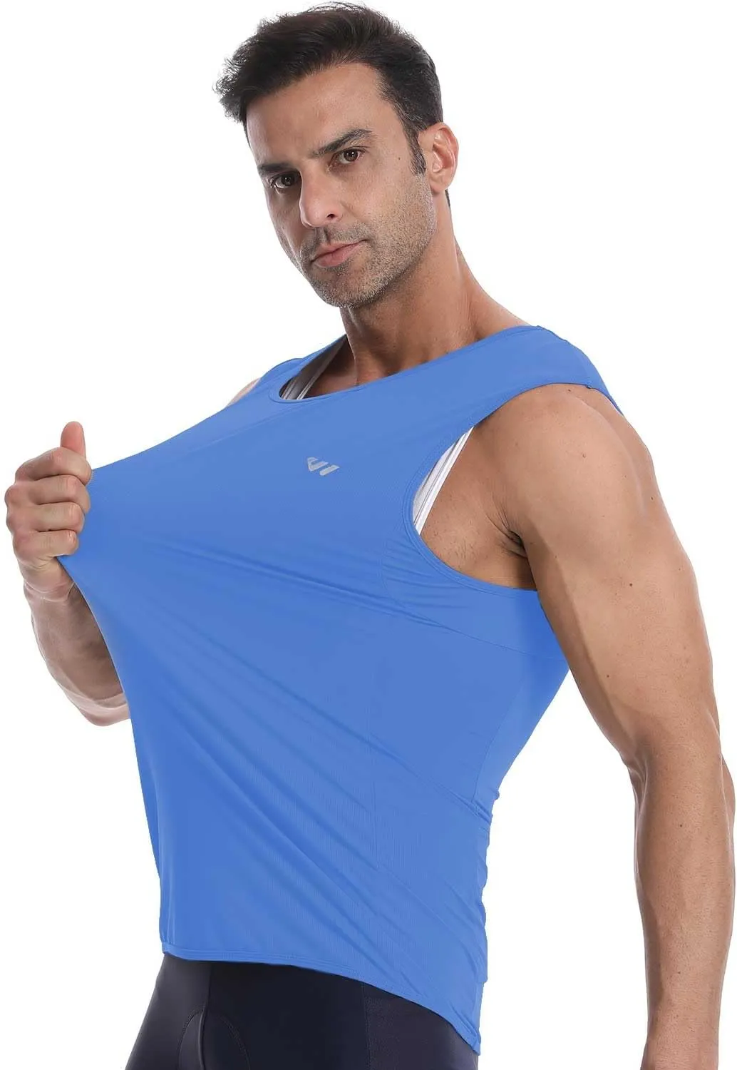Sleeveless Cycling Jersey Men, Biking Base Layer Breathable and Lightweight with Back Pocket Sports Vest