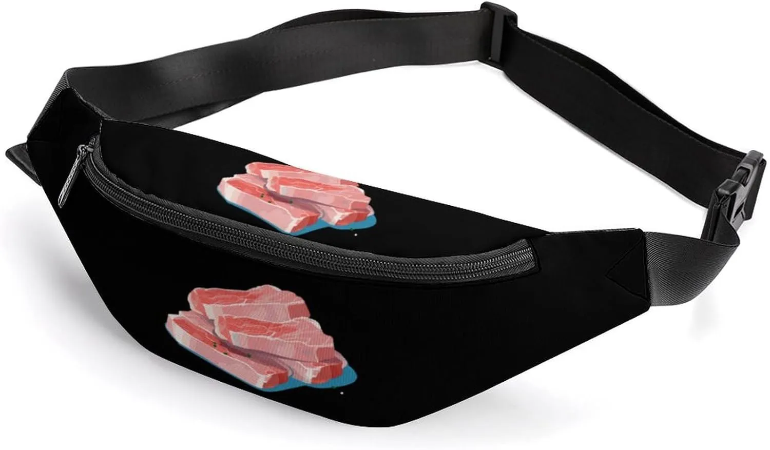 Slices of Pork Belt Bag Fanny Pack Crossbody Bags Waist Pack for Running Workout