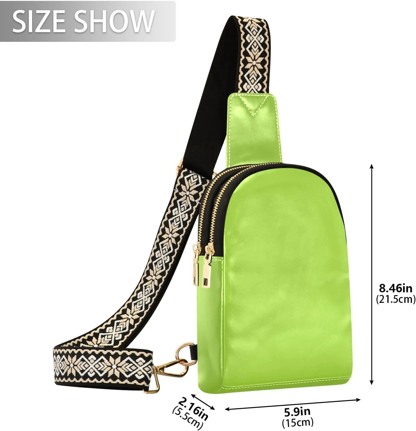 Sling Backpack Olive Drab Sling Bag for Women Crossbody Shoulder Bag Leather Fanny Pack Chest Bag for Travel Hiking