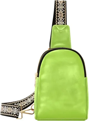 Sling Backpack Olive Drab Sling Bag for Women Crossbody Shoulder Bag Leather Fanny Pack Chest Bag for Travel Hiking