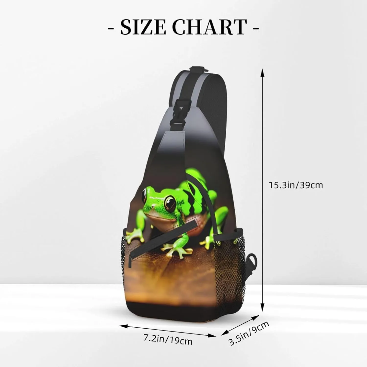 Sling Backpack,Men Cross Chest Bag Diagonally,Durable Adjustable Outdoor Cycling Travel Bag,Cute And Funny Funny Frogs Print