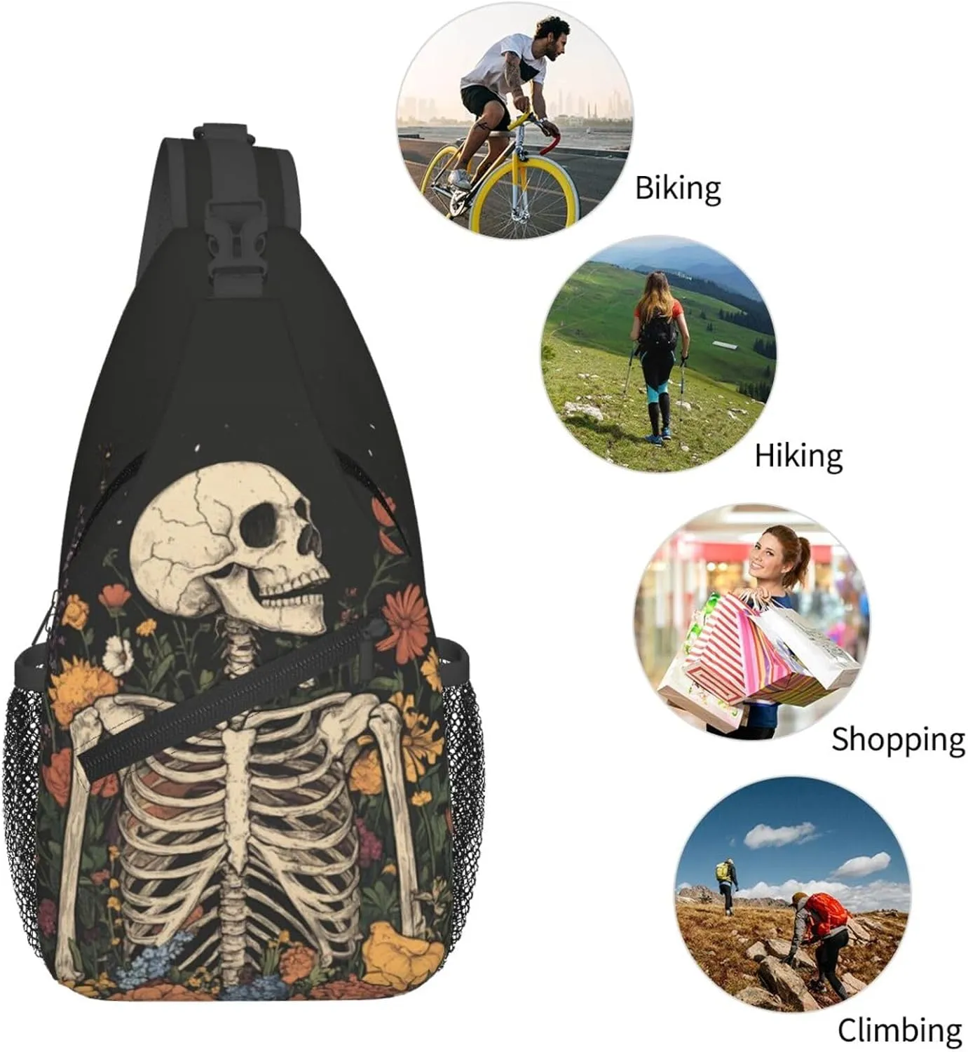 Sling Bag Baseball Vintage Sport Hiking Daypack Crossbody Shoulder Backpack Travel Chest Pack for Men Women