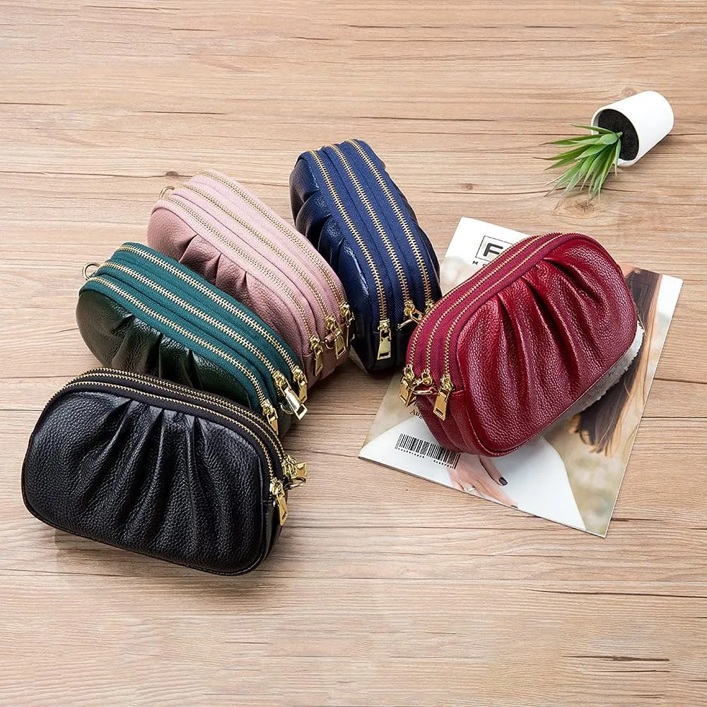 Small Crossbody Bag for Women Trendy，Genuine Leather Crossbody Cell Phone Purse with Triple Compartments.
