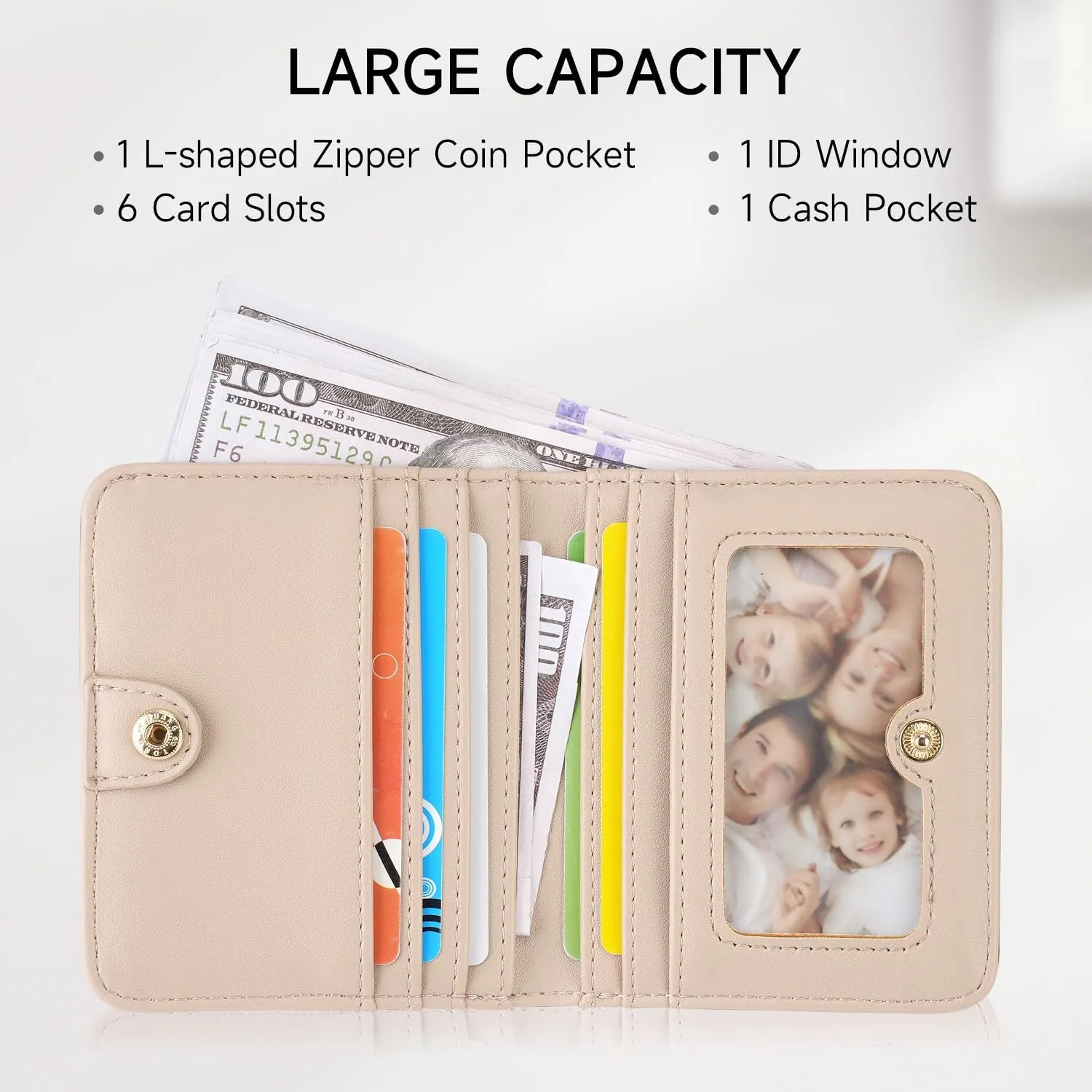 Small RFID Wallet Women Ultra Thin Slim Womens Wallet Mini Compact Bifold Pocket Ladies Wallets for Women Peppermint Mambo Green
