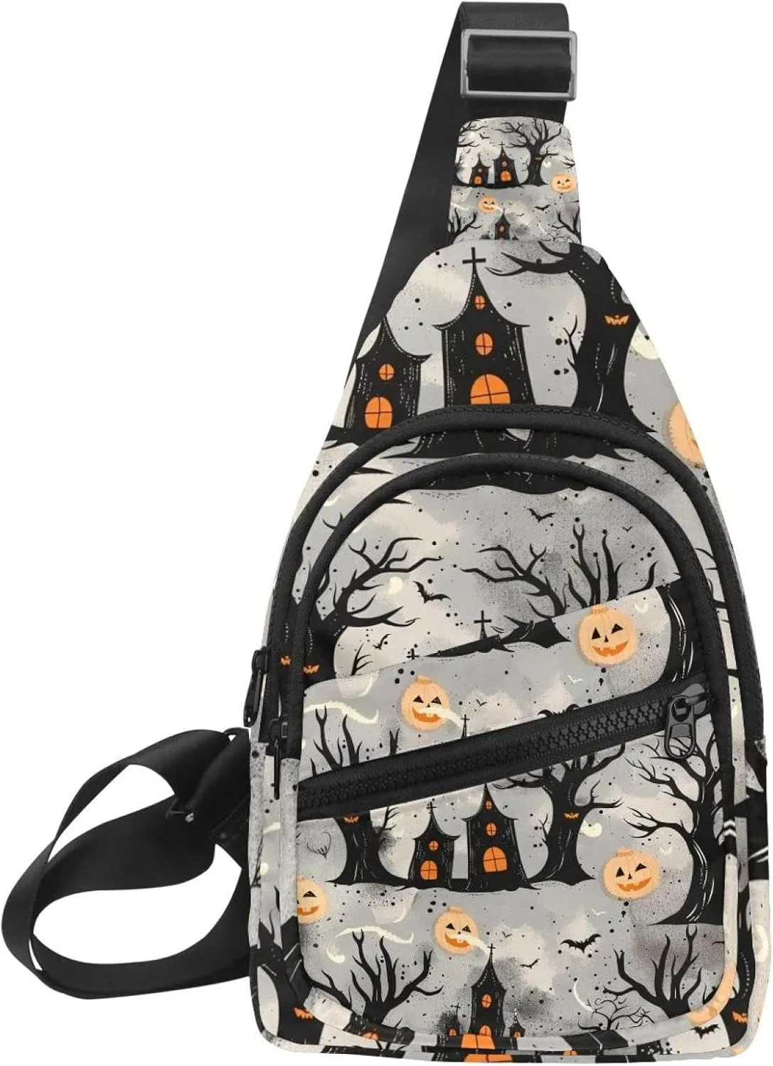 Small Sling Backpack Crossbody Sling Bag, Chest Bag Daypack, Halloween 2