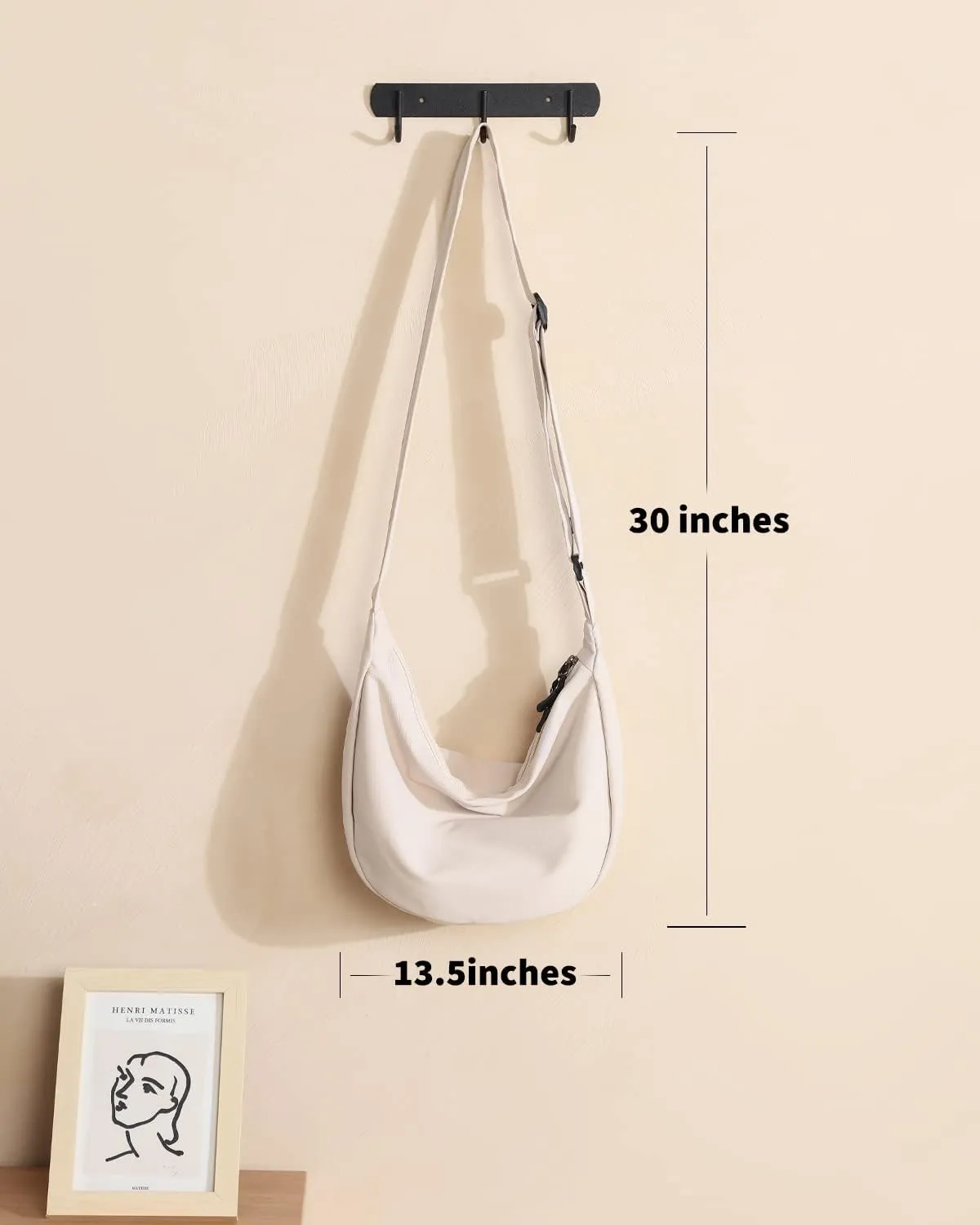 Small Sling Crossbody Bag for Women Men Trendy, Mini Crescent Bag with Adjustable Strap, 2 Zippers Lightweight Nylon Bag