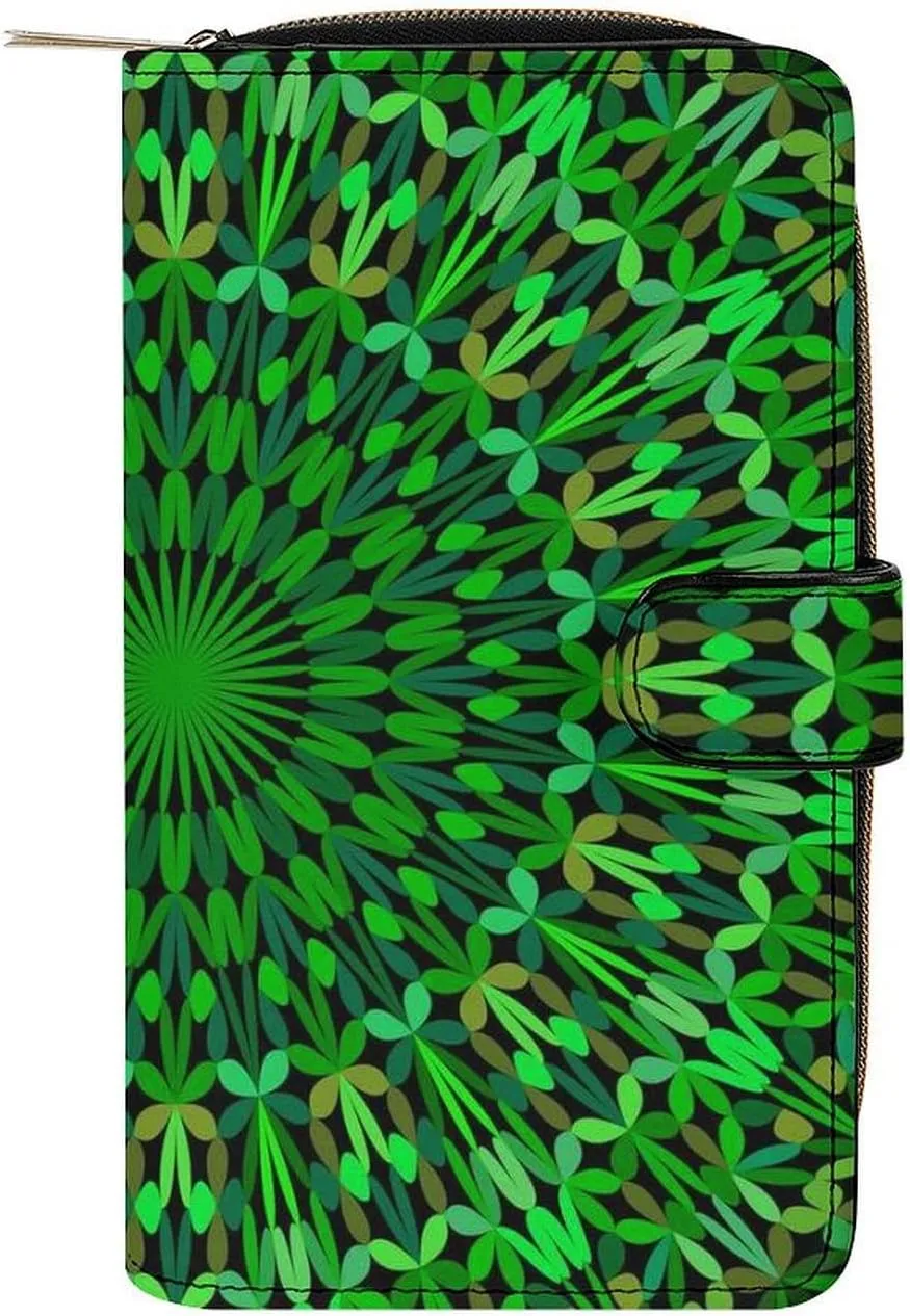 Soft Zipper Wallet with 12 Card Slots, Clutch PU Leather Card Case Holder Purse