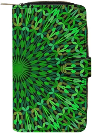 Soft Zipper Wallet with 12 Card Slots, Clutch PU Leather Card Case Holder Purse