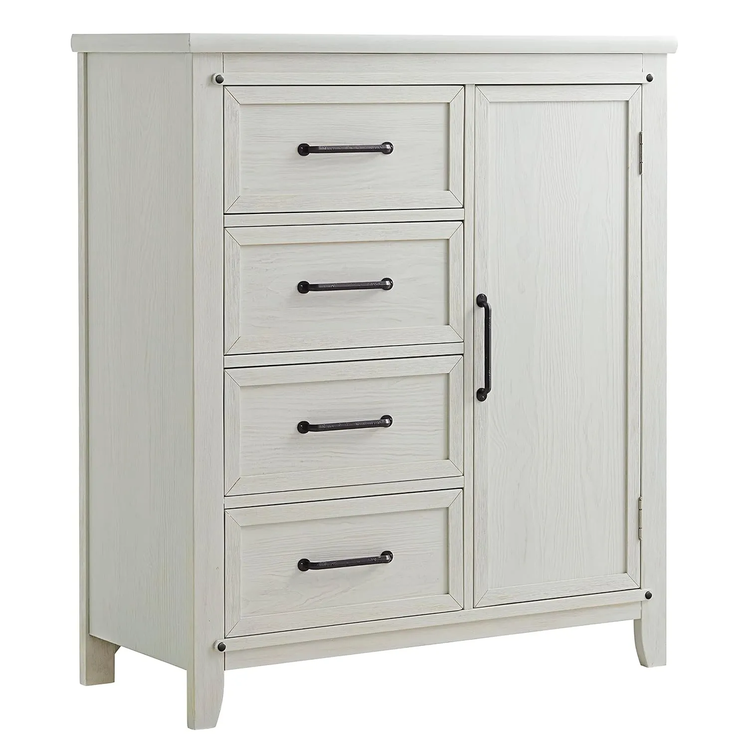 Soho Baby Ellison Premium 4-Drawer Chifferobe with Adjustable Shelves, Rustic White