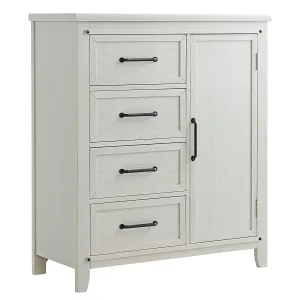 Soho Baby Ellison Premium 4-Drawer Chifferobe with Adjustable Shelves, Rustic White