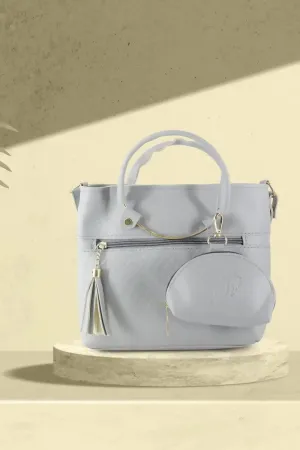 Solid Sling Bag with Pouch for Women & Girls - Light Grey