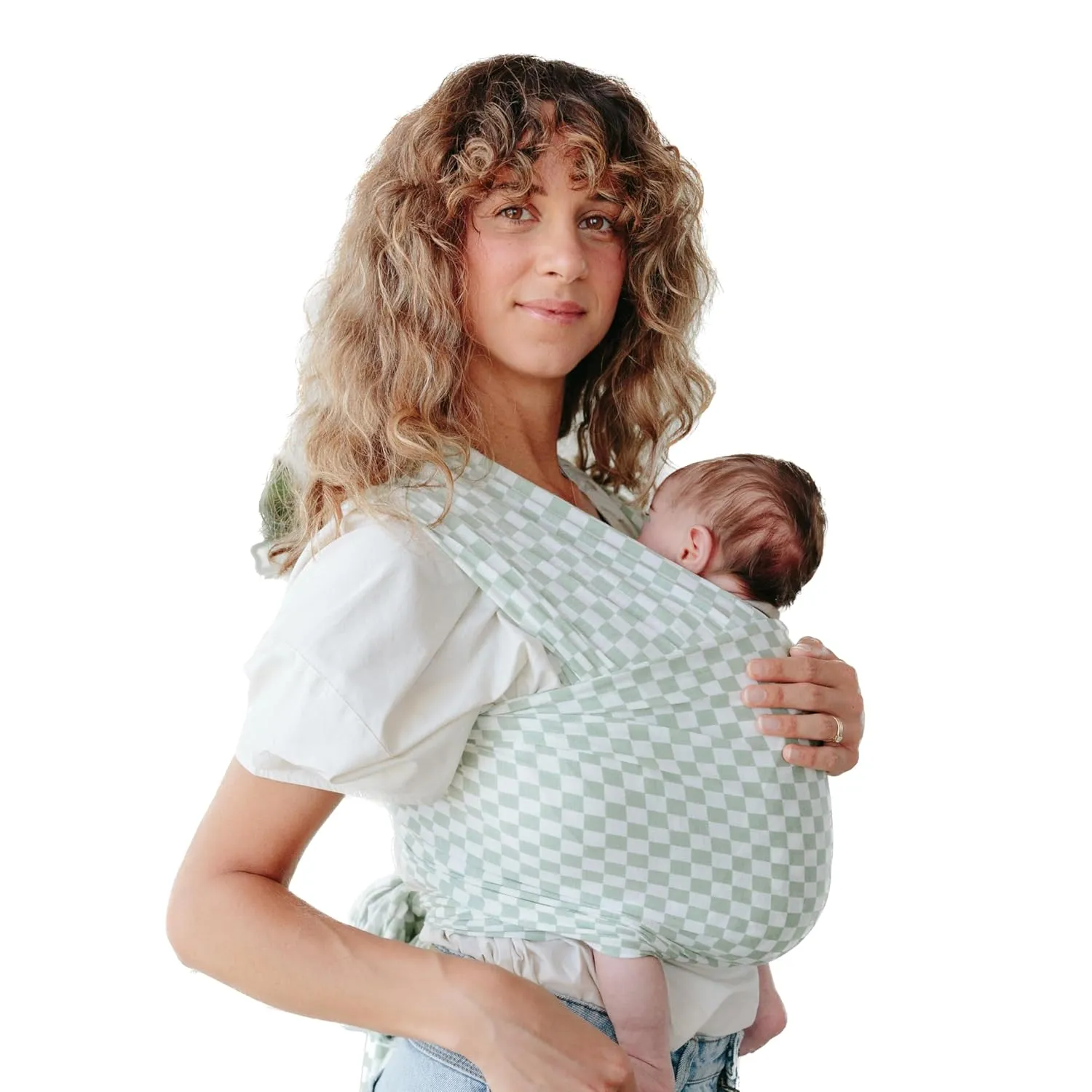 Solly Baby Wrap Carrier, Newborn to Toddler 8-25 Lbs., Buttery-Soft & Lightweight Fabric, Postpartum Essential, Mother’s Day Gift for New Moms, Fern Chequer