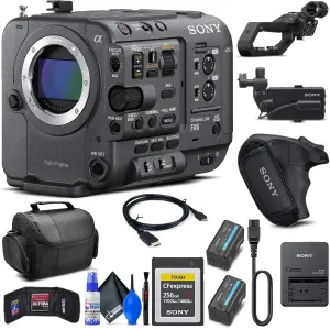 Sony FX6 Full-Frame Cinema Camera (Body Only) (ILME-FX6V)   Sony 256GB Cfexpress Card   BP-U35 Battery   Pro Case   Deluxe Cleaning Set   HDMI Cable   Memory Card Wallet   More (Renewed)