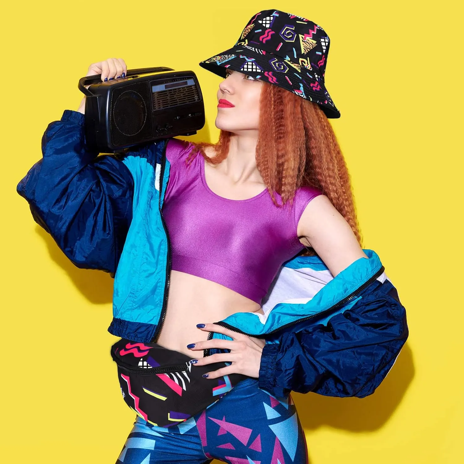 Sotiff 2 Pcs 80s 90s Fanny Pack Retro Waist Packs for Men Women Adjustable Casual Waist Bag Neon Cute Vintage Hiking Belt Bags for Travel Party Festival Hiking(Fresh Style)