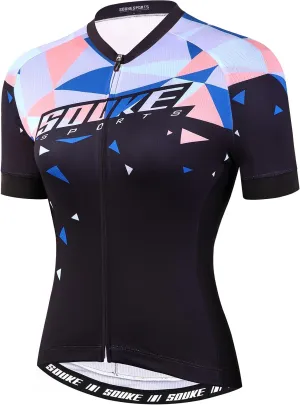 Souke Sports Women's Cycling Jersey Biking Shirts Short Sleeve Shirt Biking Clothing