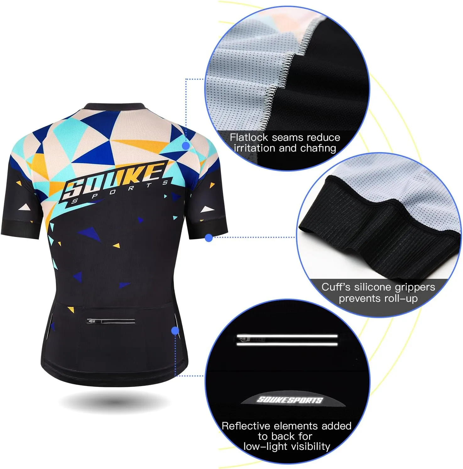 Souke Sports Women's Cycling Jersey Biking Shirts Short Sleeve Shirt Biking Clothing