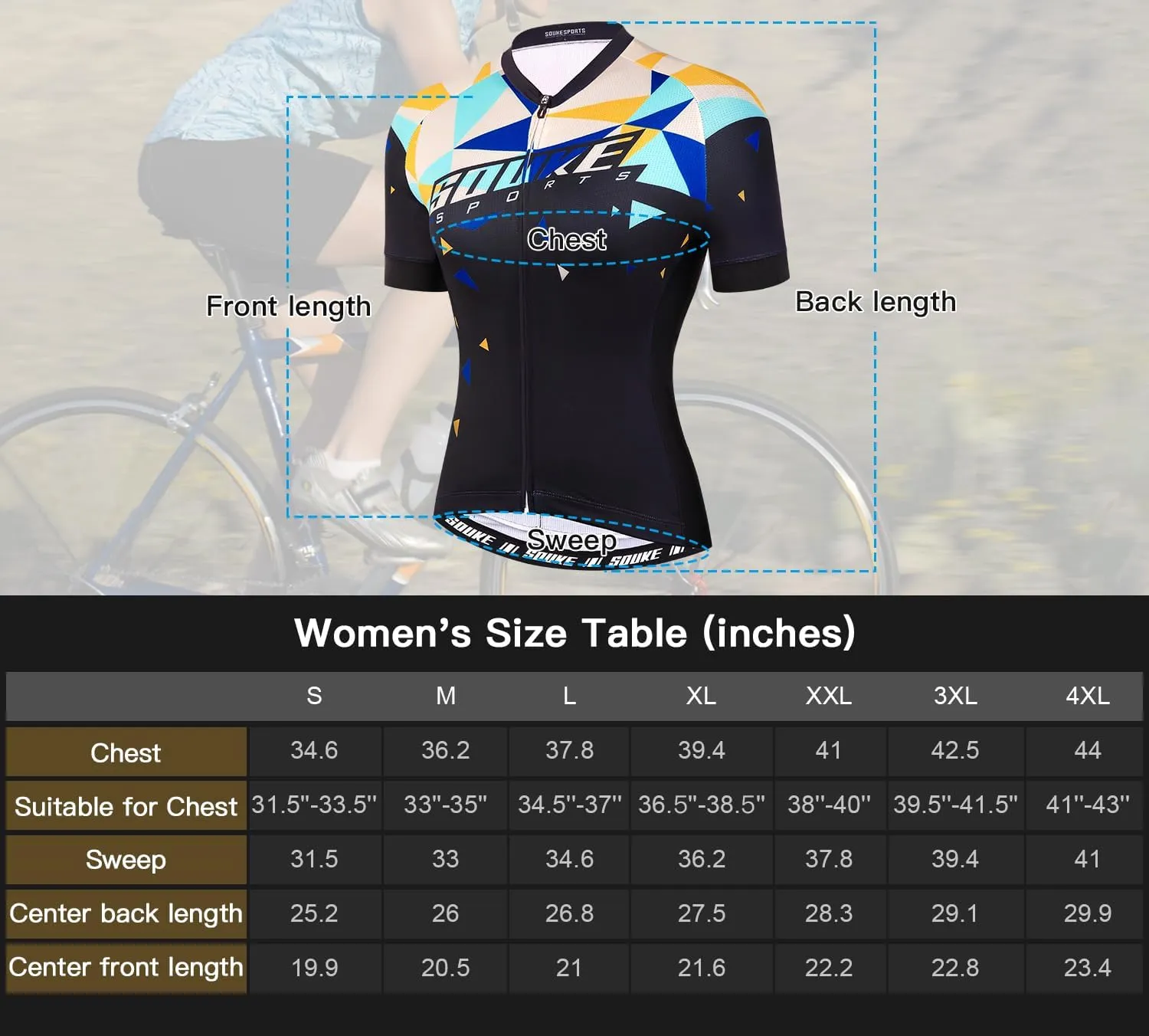 Souke Sports Women's Cycling Jersey Biking Shirts Short Sleeve Shirt Biking Clothing