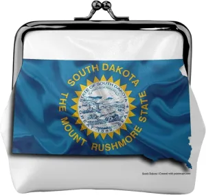 South Dakota Flag Map print Coin Purse, Mini Change Purse for Women Small Coin Purse for Key Headset Lipstick