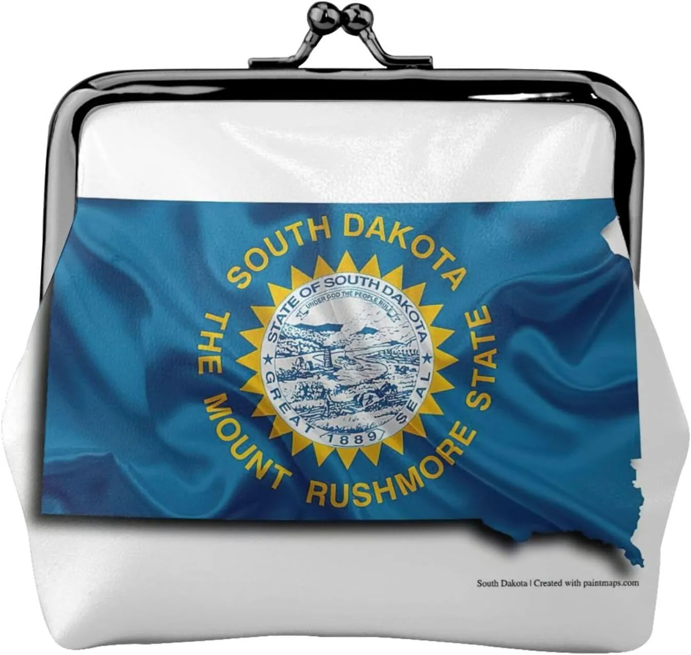 South Dakota Flag Map print Coin Purse, Mini Change Purse for Women Small Coin Purse for Key Headset Lipstick