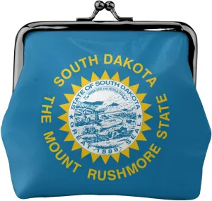 South Dakota Flag print Coin Purse, Mini Change Purse for Women Small Coin Purse for Key Headset Lipstick