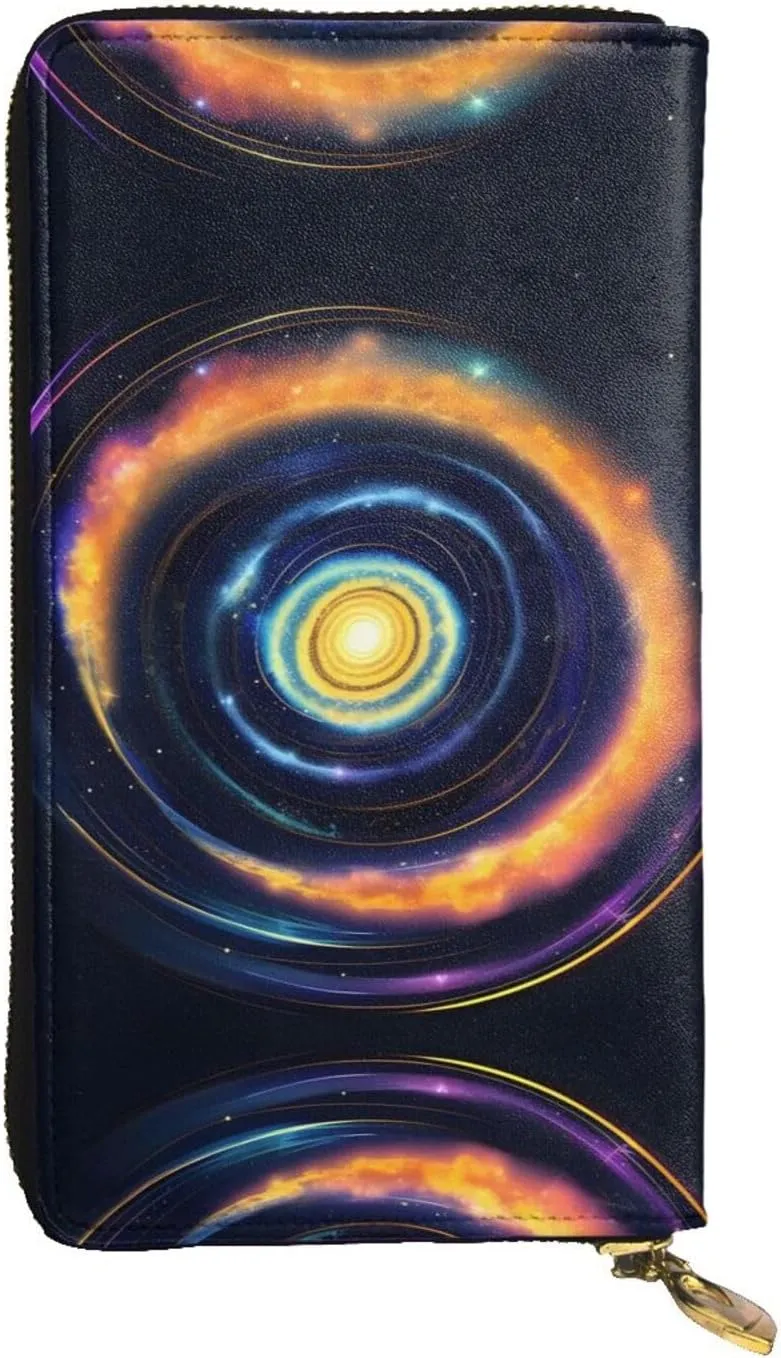Space Spiral Cosmic Energy Women's Wallet, Compact and Secure Credit Card Holder with Zipper Compartment,wallet women small