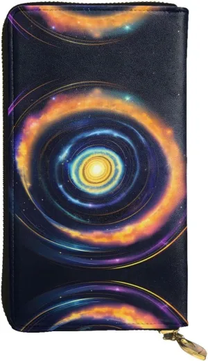 Space Spiral Cosmic Energy Women's Wallet, Compact and Secure Credit Card Holder with Zipper Compartment,wallet women small