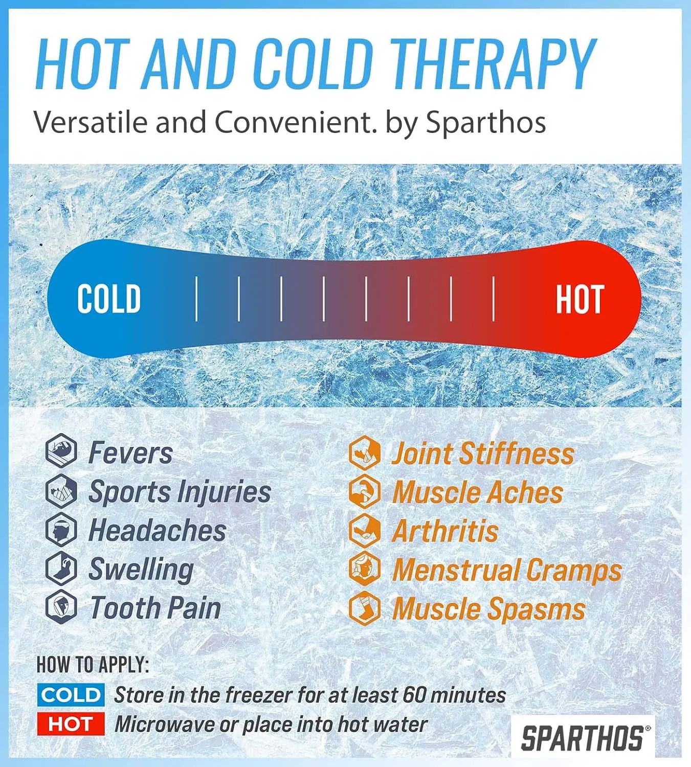 Sparthos Ice Packs for Injuries - Reusable Soft Gel Hot Cold Icepack - Medical First Aid Pain Relief - Bag Flexible Pack Instant Icing Compress Therapy - Fits Knee, Shoulder, Elbow (Medium, Pack of 2)