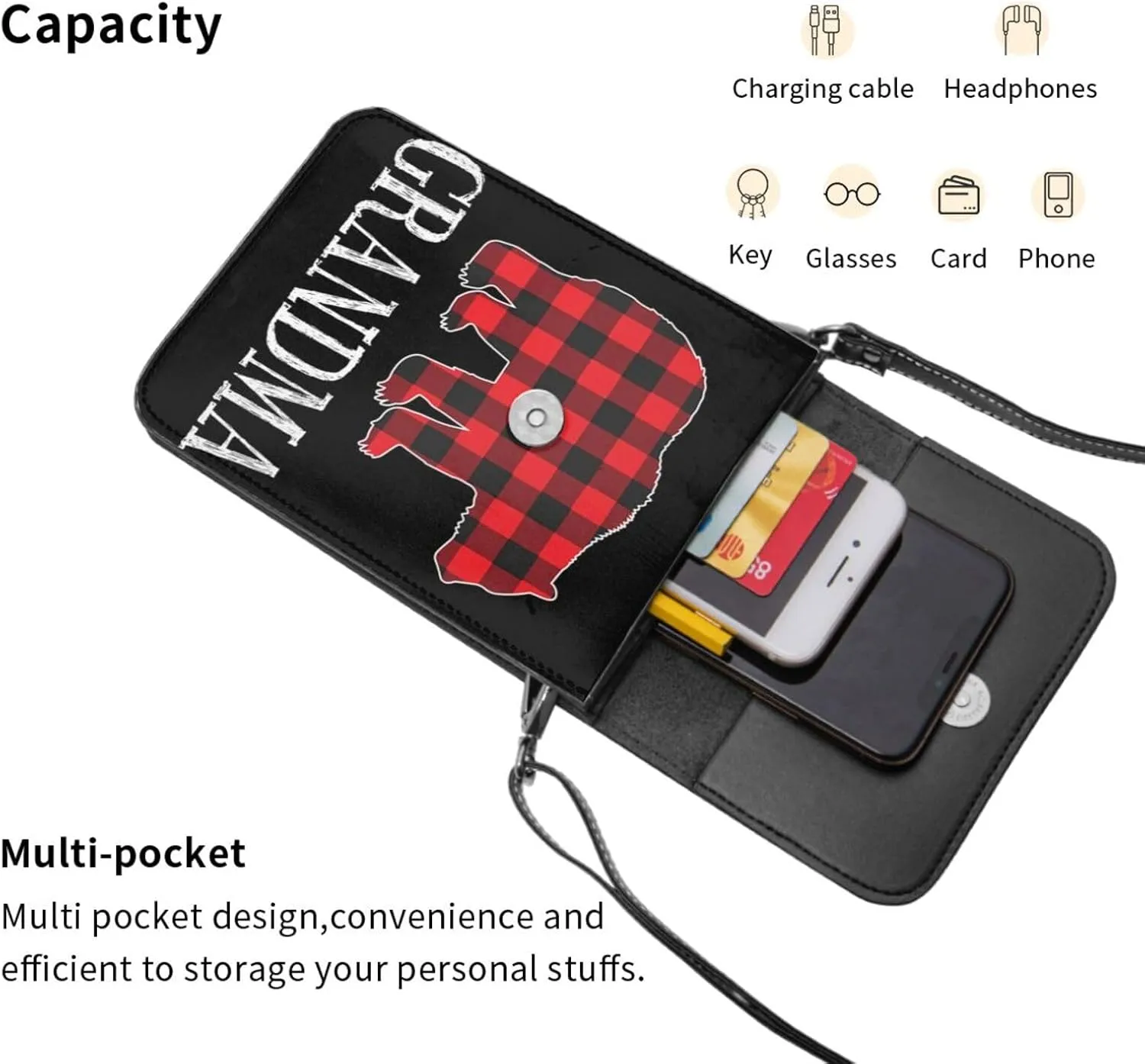 Spicy Red Chilli Peppers Leather Crossbody Phone Purse for Women Cute Wallet Bags Lightweight Mini Sling Bag
