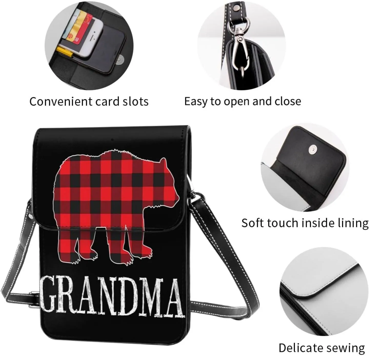 Spicy Red Chilli Peppers Leather Crossbody Phone Purse for Women Cute Wallet Bags Lightweight Mini Sling Bag