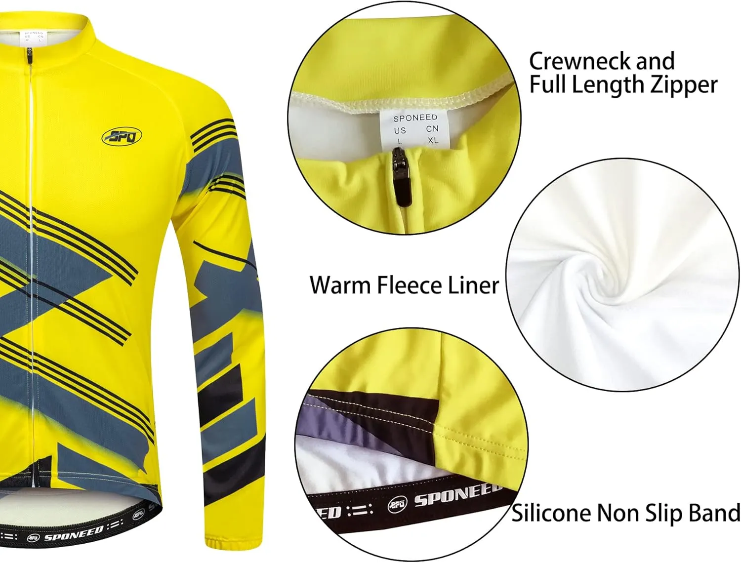 sponeed Men's Cycling Jersey Full Sleeve Riding Wear Long Sleeve T Shirts Pants