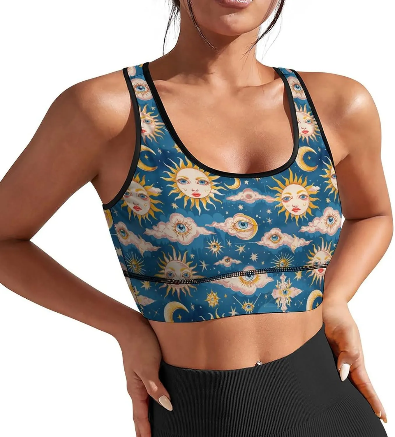Sports Bras for Women Funny Yoga Crop Tank Tops for Exercise Athletic Workout Running Biker Gym S-2XL