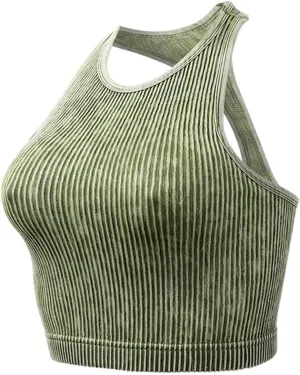 Sports Bras for Women Push Up Ribbed Knit Racerback Bra No Wire Workout Yoga Bras Comfort Gym Fitness Tops
