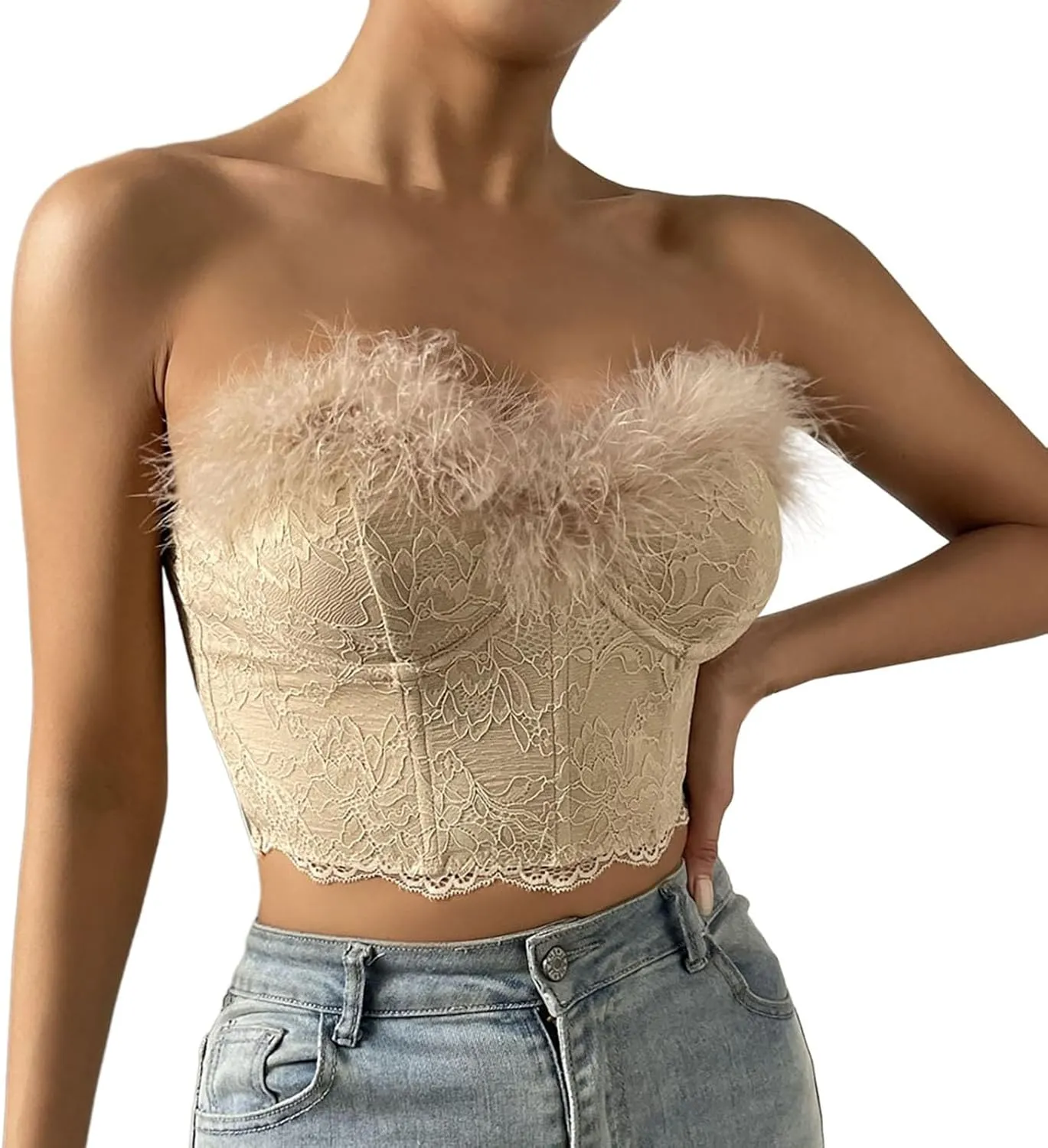 Sports Bras Packs and Sexy Lace Low Cut Open Back Feather Steel Ring Spicy Girl Bra Backless