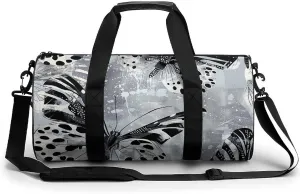 Sports Gym Bag for Women Men Travel Duffel Bag Butterfly Wings Pattern Weekender Bag Canvas Carry on Overnight Bag for Travel Swimming Fitness Workout Sports Duffle Bag, 17.7in/9in/9in, style-2