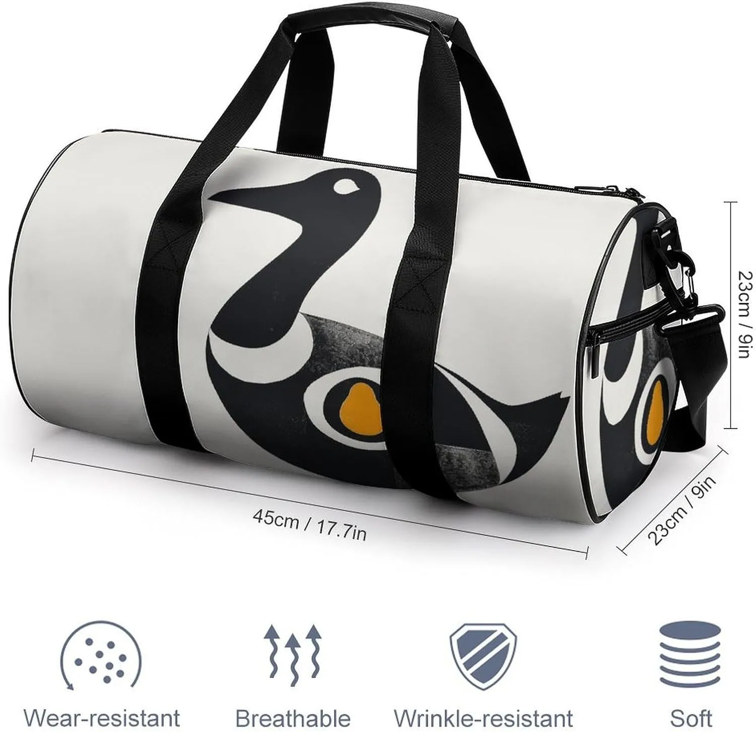 Sports Gym Bag for Women Men Travel Duffel Bag Half Egg Yolk Weekender Bag Canvas Carry on Overnight Bag for Travel Swimming Fitness Workout Sports Duffle Bag, 17.7in/9in/9in, style