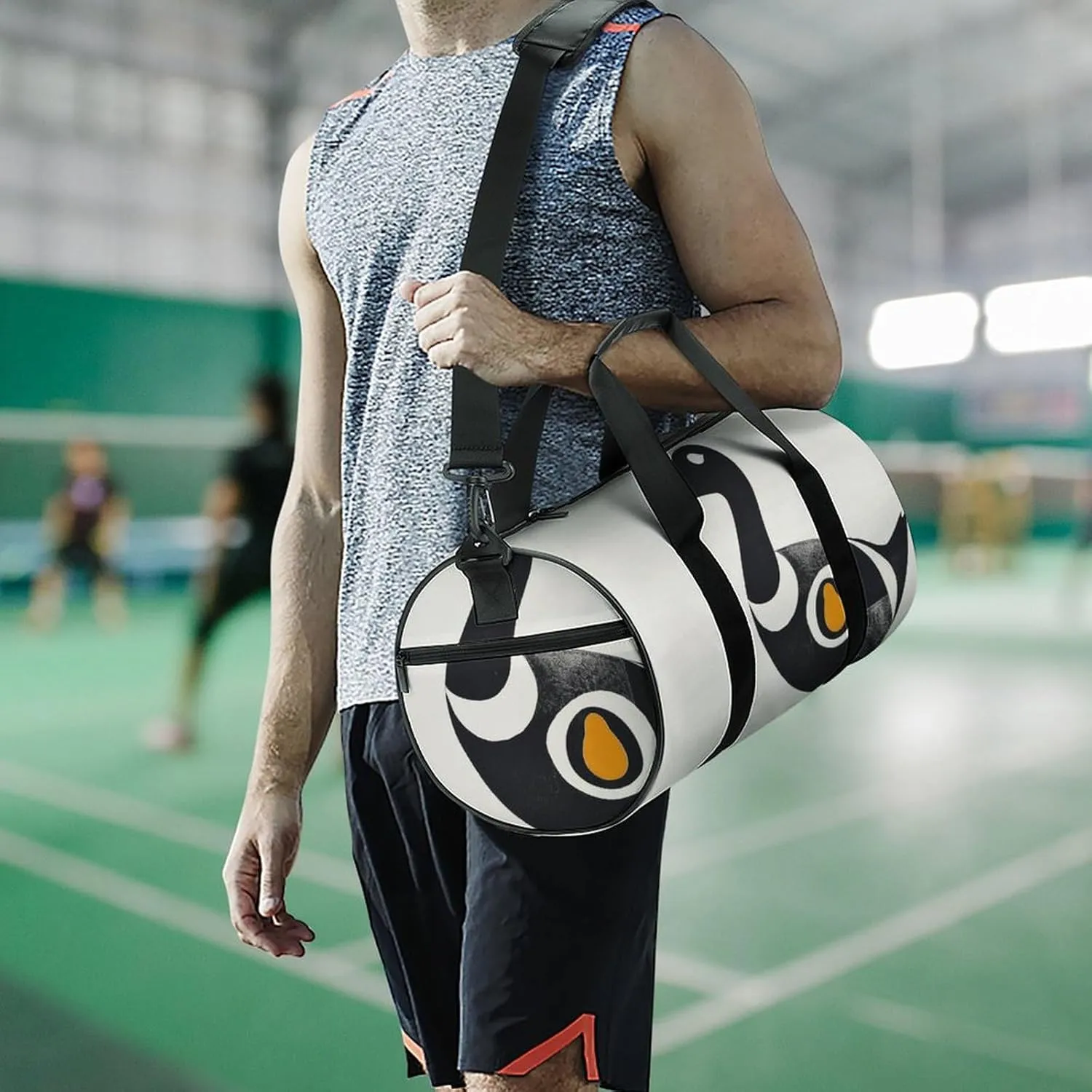 Sports Gym Bag for Women Men Travel Duffel Bag Half Egg Yolk Weekender Bag Canvas Carry on Overnight Bag for Travel Swimming Fitness Workout Sports Duffle Bag, 17.7in/9in/9in, style