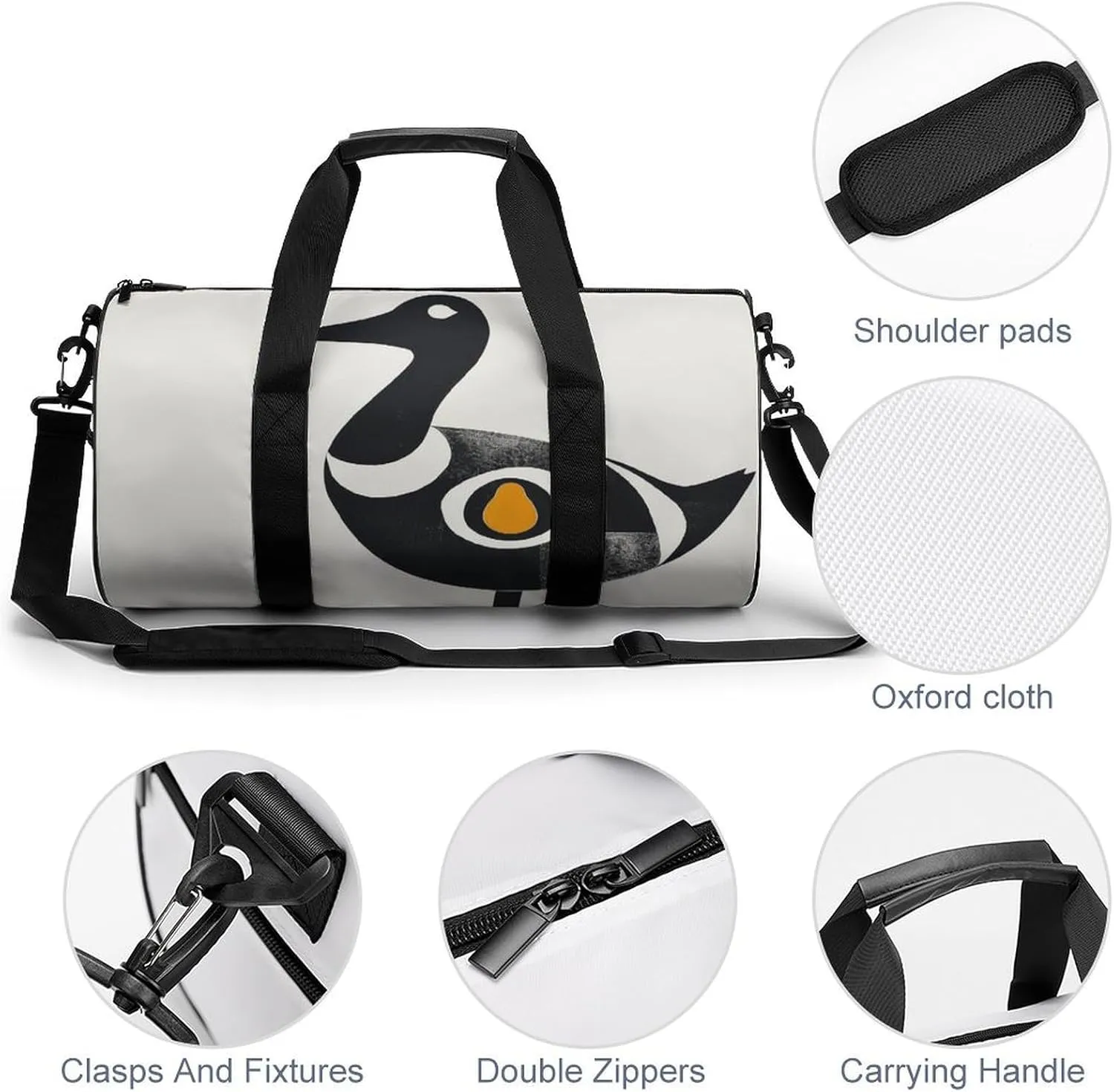 Sports Gym Bag for Women Men Travel Duffel Bag Half Egg Yolk Weekender Bag Canvas Carry on Overnight Bag for Travel Swimming Fitness Workout Sports Duffle Bag, 17.7in/9in/9in, style