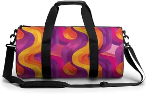Sports Gym Bag for Women Men Travel Duffel Bag Simple Shape Pattern Weekender Bag Canvas Carry on Overnight Bag for Travel Swimming Fitness Workout Sports Duffle Bag