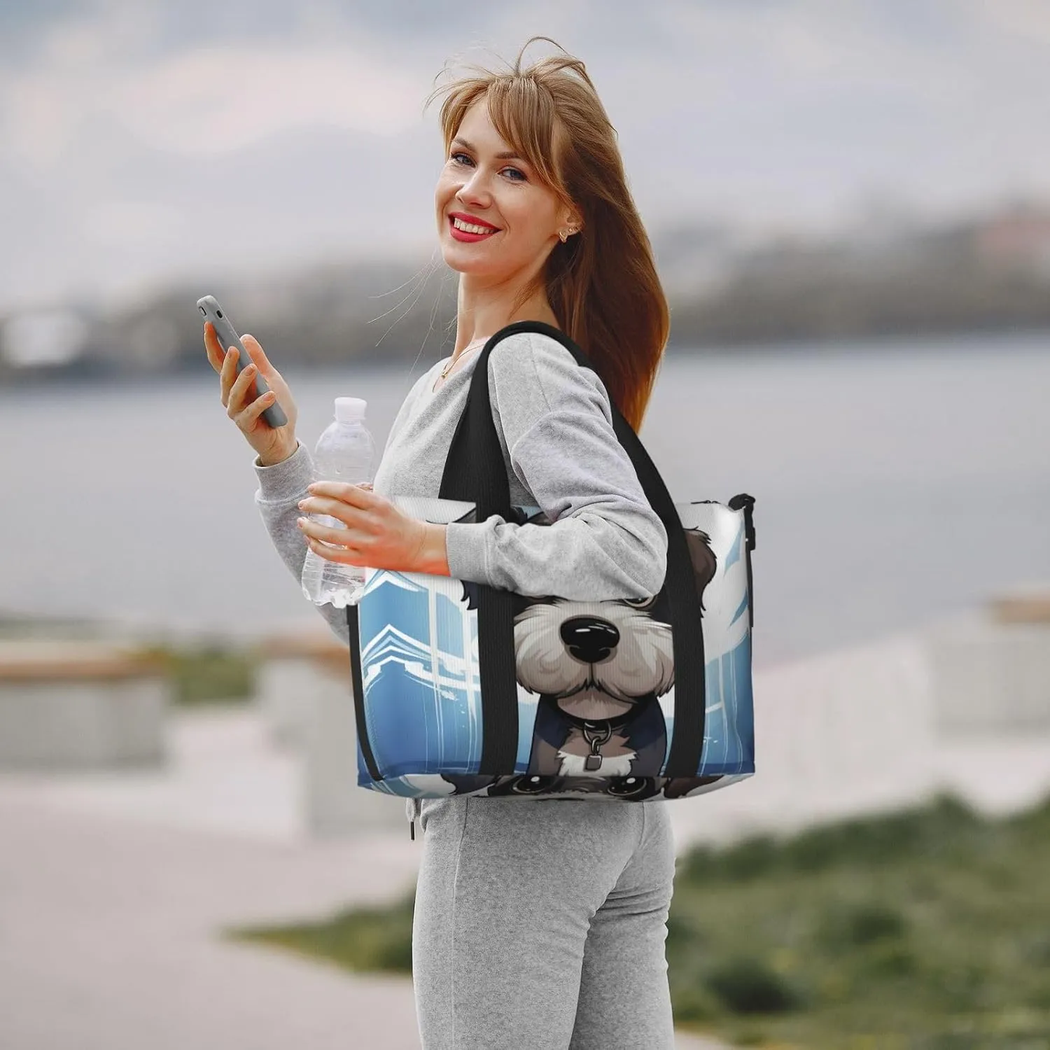 Sports Gym Bag for Women Men Travel Duffel Bag Tote adorable schnauzer Weekender Bag Canvas Carry on Overnight Bag for Travel Swimming Fitness Workout Sports Duffle Bag