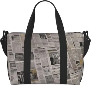 Sports Gym Bag for Women Men Travel Duffel Bag Tote newspaper Weekender Bag Canvas Carry on Overnight Bag for Travel Swimming Fitness Workout Sports Duffle Bag