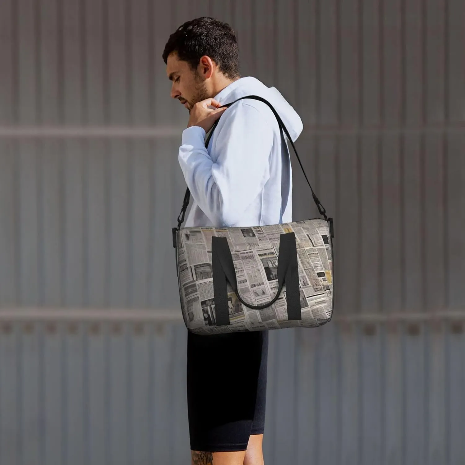 Sports Gym Bag for Women Men Travel Duffel Bag Tote newspaper Weekender Bag Canvas Carry on Overnight Bag for Travel Swimming Fitness Workout Sports Duffle Bag