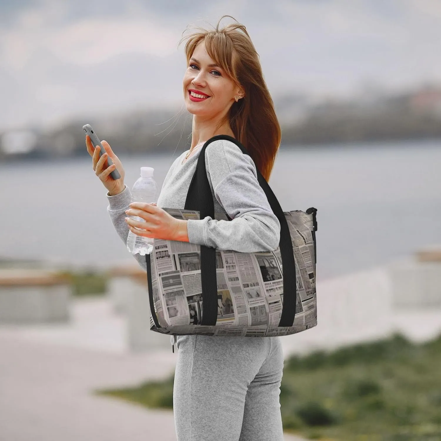 Sports Gym Bag for Women Men Travel Duffel Bag Tote newspaper Weekender Bag Canvas Carry on Overnight Bag for Travel Swimming Fitness Workout Sports Duffle Bag